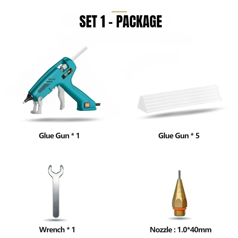 

150W Industrial Hot Silicone Gun with Copper Nozzle and 11mm Sticks,High Power Glue Gun for Home DIY,Electric Repair Tool 220V