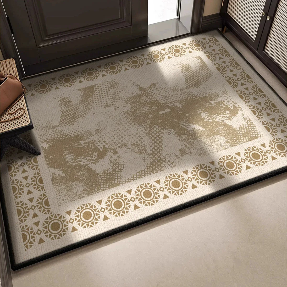 Vintage Light Luxury Non-slip Entrance Doormat Welcome Rug Dirt Trapping Washable Entryway Carpet Entry Door Mat Home Decoration