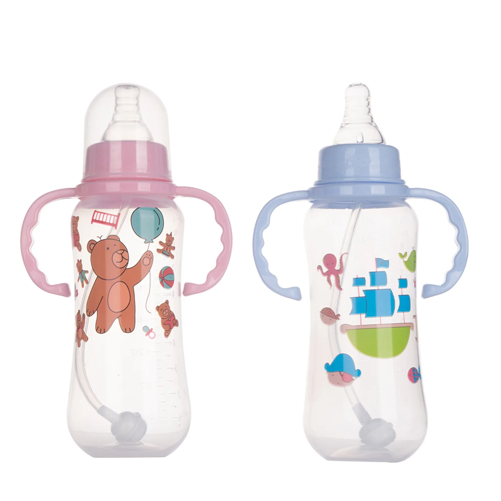 

280ML Baby Portable Cup Feeding Bottle with Handles Safe Nursing Water Food Storage for Newborn Toddlers Infant Accessories