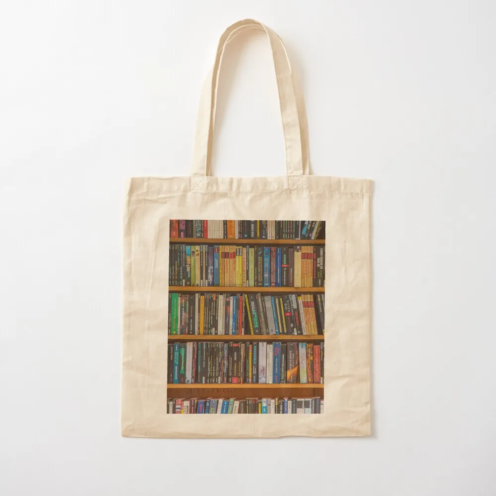 Bookshelf Books Library Bookworm Reading Pattern Tote Bag women bag canvas shopping bag ecological bags