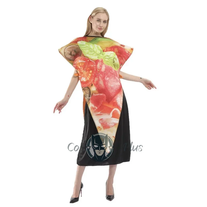 الكبار مضحك البيتزا زي حفلة الهالوين الغذاء تأثيري بذلة ملابس كرنفال عيد الفصح بوريم فستان بتصميم حالم حجم واحد #6