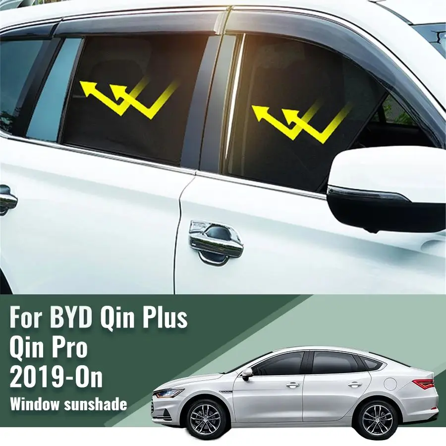 

For BYD Qin Plus Pro 2019-2023 Magnetic Car Sunshade Shield Front Windshield Frame Curtain Rear Side Window Sun Shade Visor