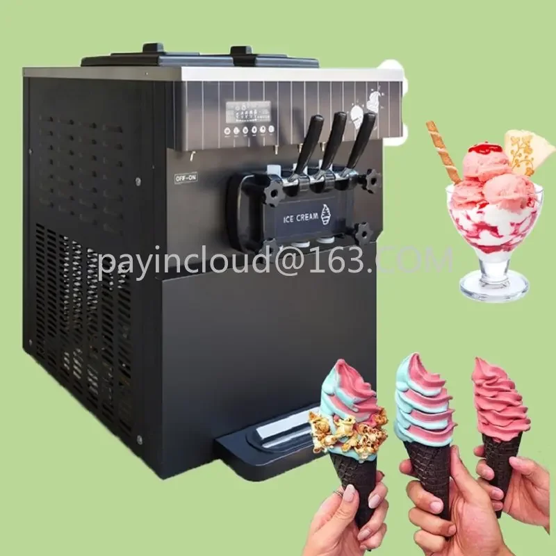 Soft Serve Ice Cream Machine Snack Machine Table Type  Black Color 3 Flavors Ice Cream Machine CFR BY SEA  United Kingdom