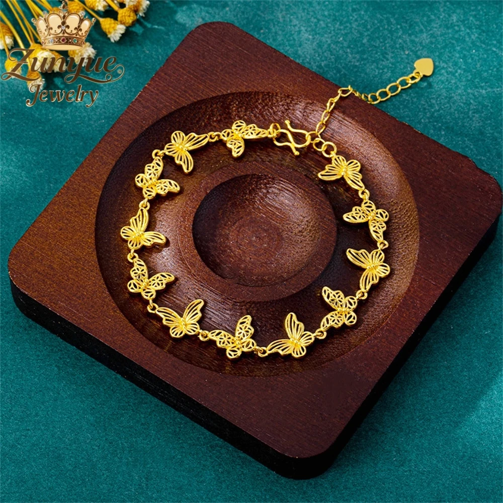 

Sand-Gold Hollowed-Out Line Butterfly Bracelet Luxury Quality Jewelry Best Selling Fashion Jewelry Exquisite Charms Popular Gift