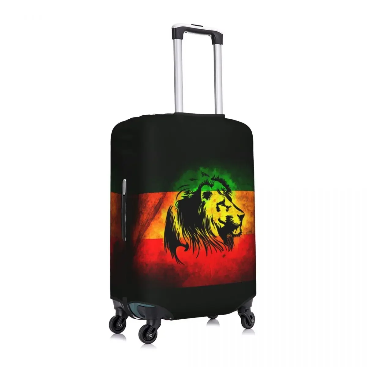 Custom Jamaican Reggae Rasta Lion Luggage Cover Elastic Jamaica Flag Proud Travel Suitcase Protective Covers Fits 18-32 Inch