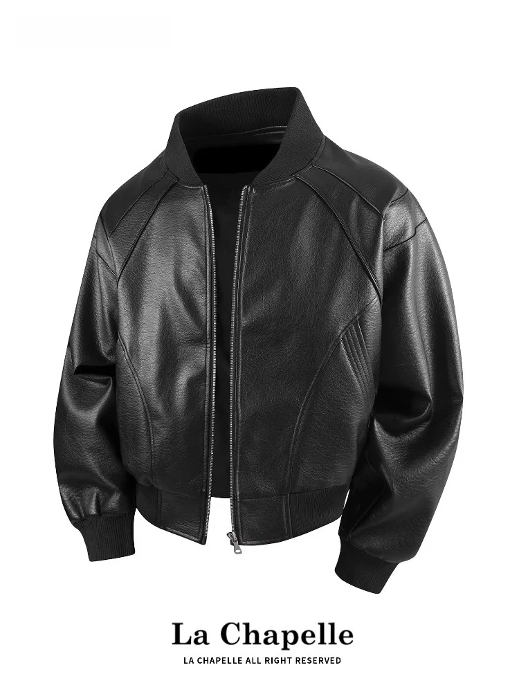 

La Chapelle Men's ort Baseball Jaet PU Leather Spring 2026 Trendy Streetwear Couple's Sle Windproof Functionali