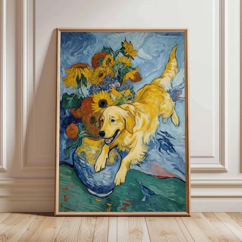 Whimsical Dog Art Print Wall Canvas Poster | Modern Animal Wall Decor |  Pet Poster | Illustrated Dog Gallery Print | Artwork
