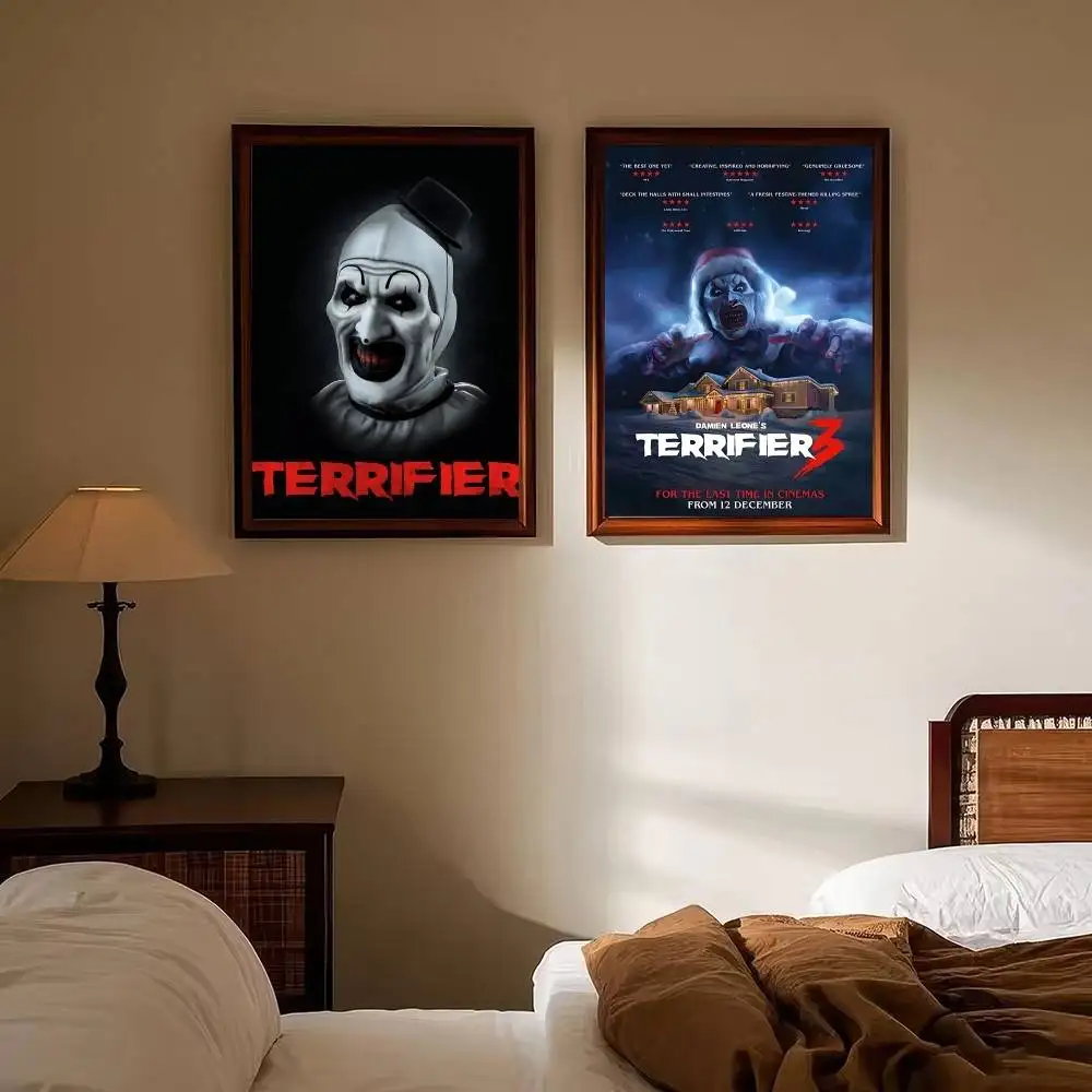 مجموعة Terrifier 321 الكلاسيكية لفيلم الرعب ورق أبيض ملصق ورق مقاوم للماء ملصق مقهى بار ملصقات الحائط