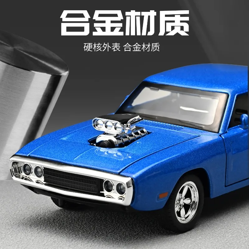 1:32 Charger 1970 Supercharged Modified American Muscle Car Alloy Metal Diecast Model Car Home Decoration Desktop Display view 3