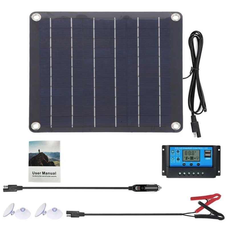 10W Solar Car Battery 12V Waterproof Solar Powered Battery & Maintainer Solar Trickle Dropship