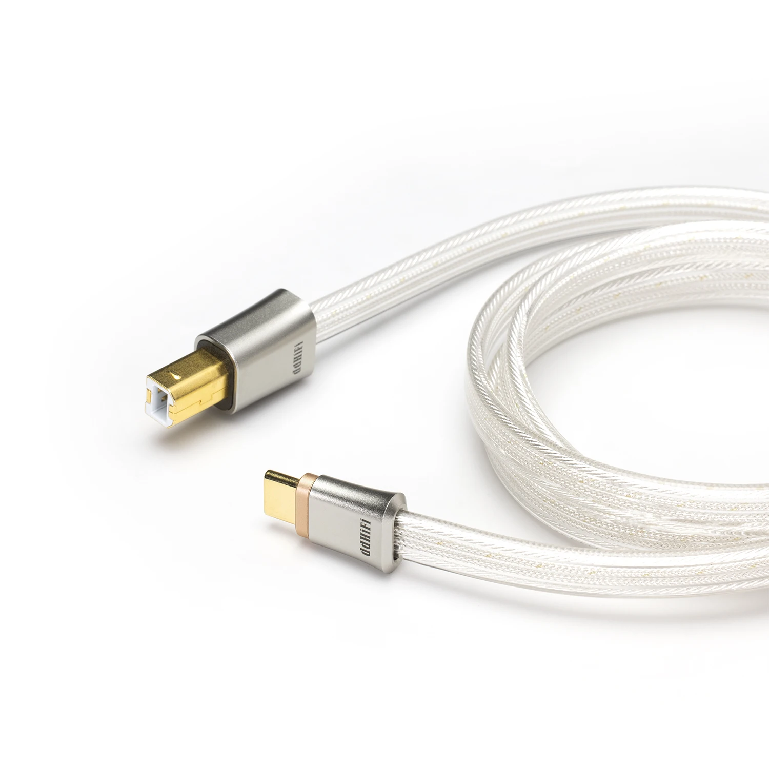 DD ddHiFi TC19BC (Comet) Flagship Pure Silver USB-B to USB-C OTG Digital Signal Cable, Four-Wire Parallel Design, 95cm