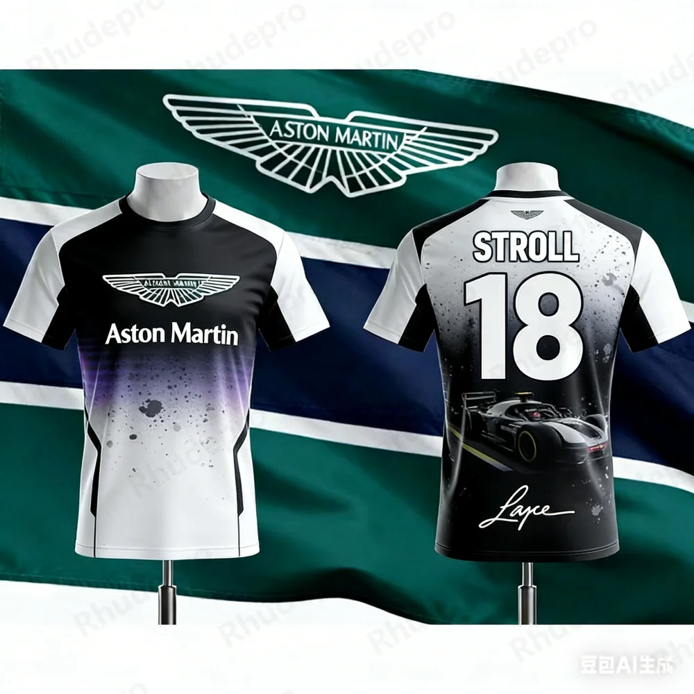 

Aston Martin 3D Printed New Arriavl Summer Alonso 14 STROLL 18 GPT Design Racing Ultra Fast Training Suit Dry Racing T Shirt