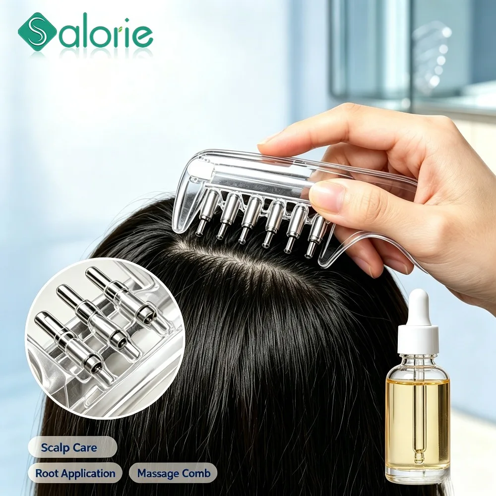 Scalp Applicator Comb Hair Root Oil Serum Applicator Roller Massage Hair Growth Liquid Apply Comb Portable Scalp Care Tool