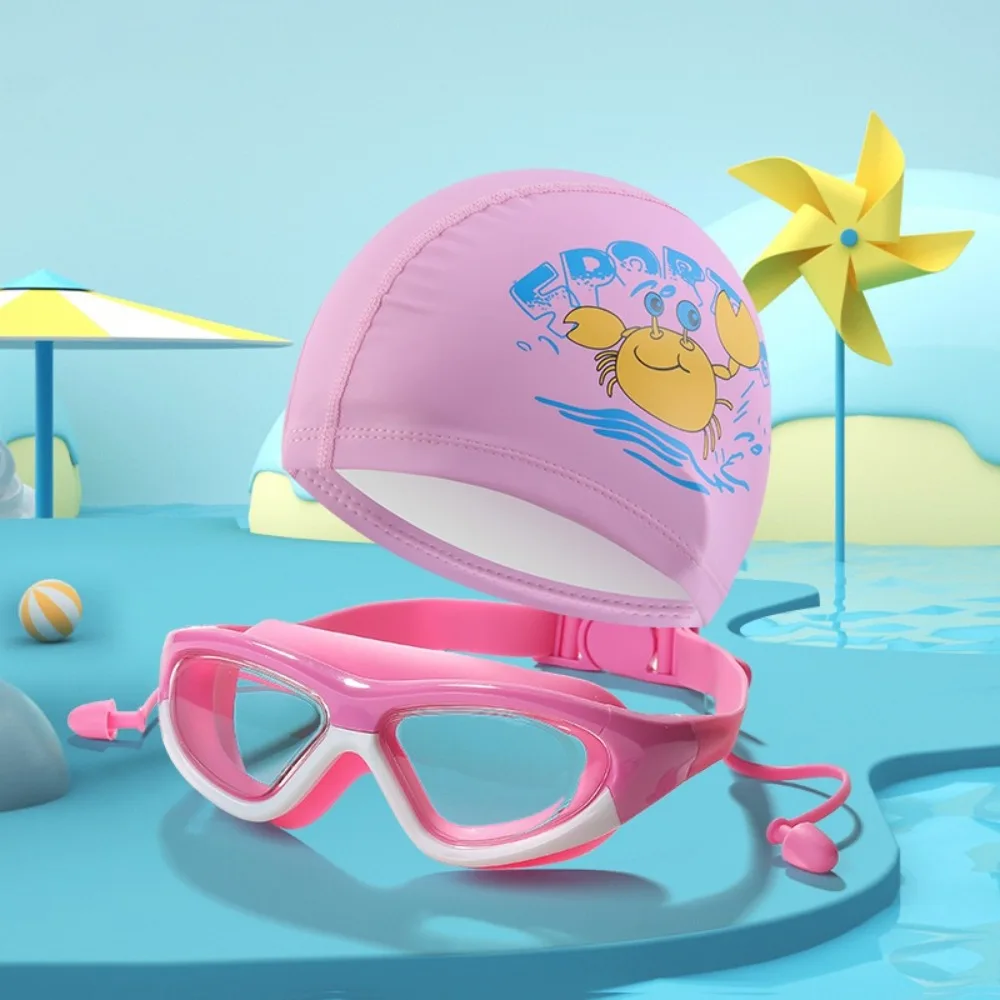 

Waterproof Children's Swimming Cap Clear Vision Hair Protection Kids Swimming Glasses Cartoon Anti-fog Boys Swimming Caps