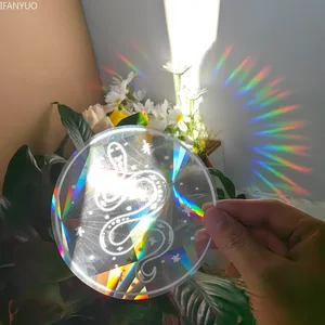 PVC selbst kleber Glasfenster Aufkleber, Sonnenfänger, Sonnenlichtabziehbilder, Cat Moon Energy Suncatcher Tapete, Regenbogen-Prismas-Aufkleber 12 Hauptverkaufsaufkleber Arco Iris Fenster - №10