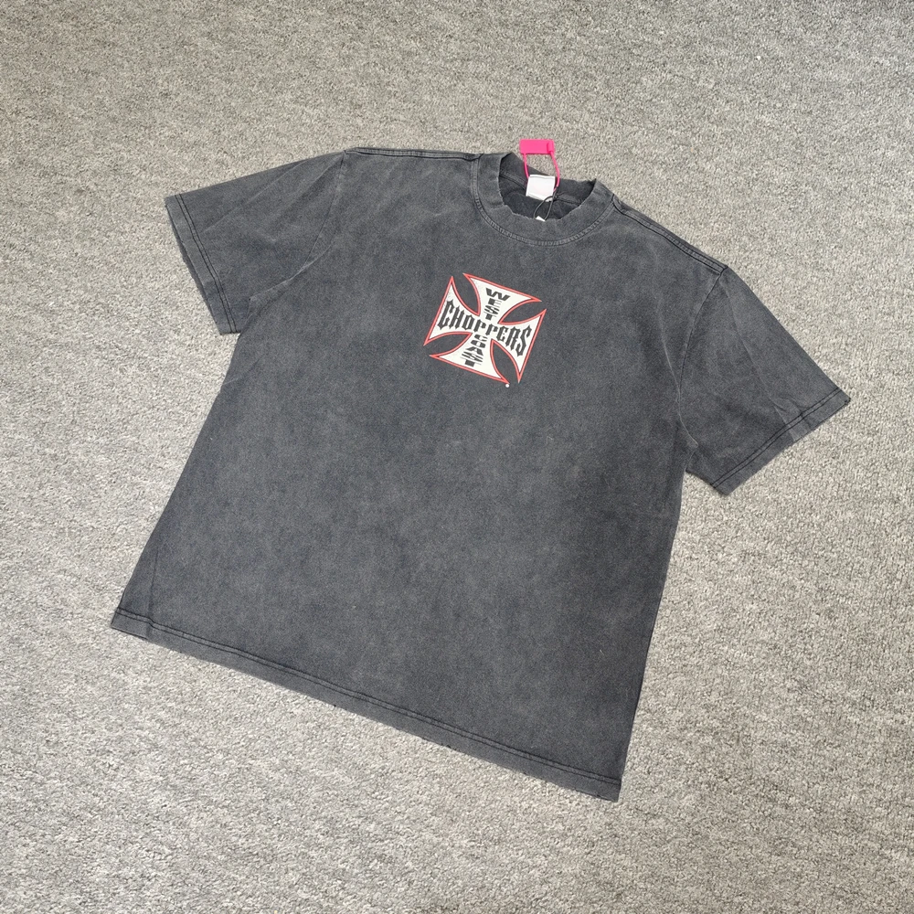 Yao Fashion Baggy Retro Tops Tee Logo Print Simple Style Vintage Sport Y2k Oversize Graphics Cotton T