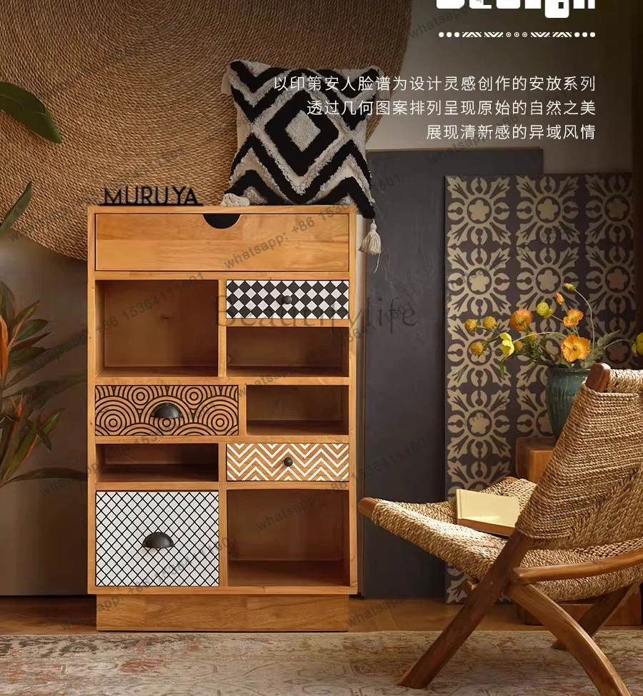 Solid wood second-hand drawer storage bedroom sideboard living room against the wall vintage cabinet