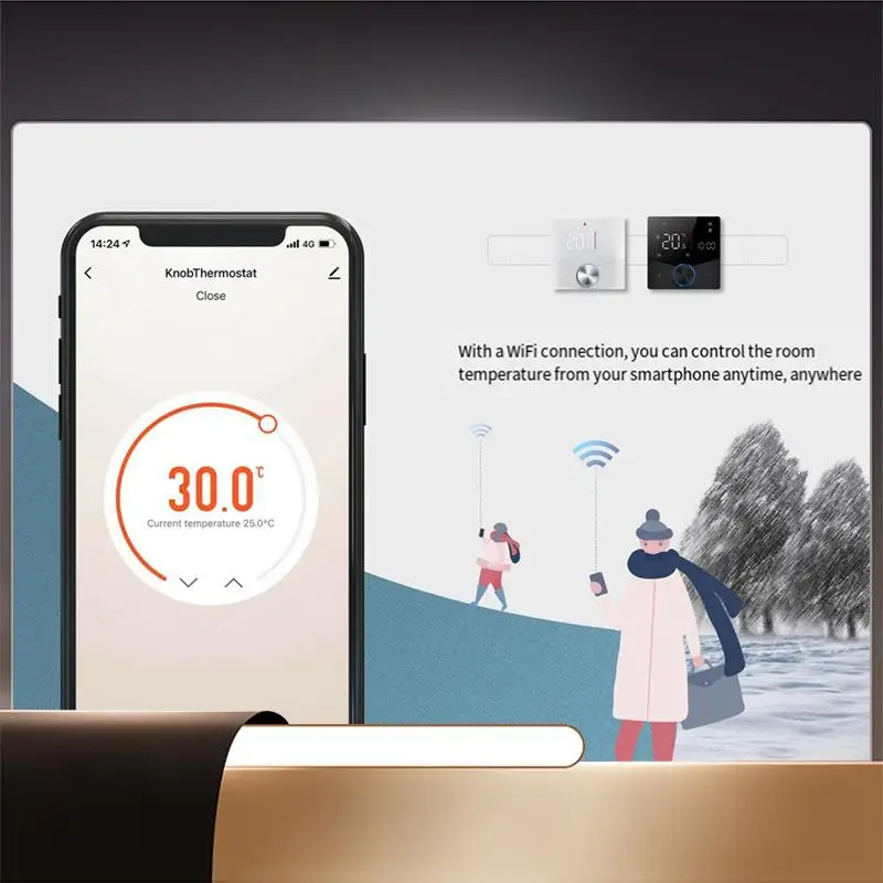 

Wi-Fi GB Граффити Умный дом Термостат для подогрева пола Ручка-переключатель Приложение Дистанционное время Энергосберегающий термостат Простой в использовании Белый-X6
