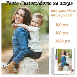 Photo Custom Wooden Puzzle Personalized Jigsaw DIY Assemble Game Toys for Adults Kids Decoration Collection Gift with Box
