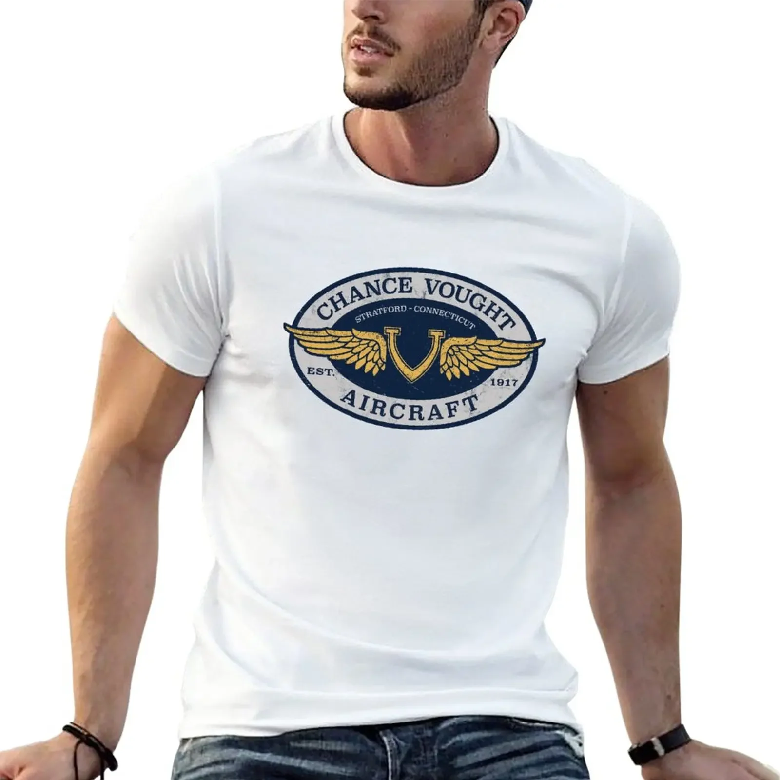 Chance Vought Aircraft Logo T-Shirt heavyweights quick drying plus size tops sweat shirts, men