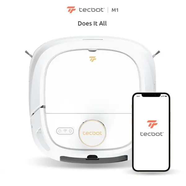 Tecbot M1 Self-Rinsing Laser Robot Vacuum Cleaner Mop with LDS + SLAM Navigation 4000 PA