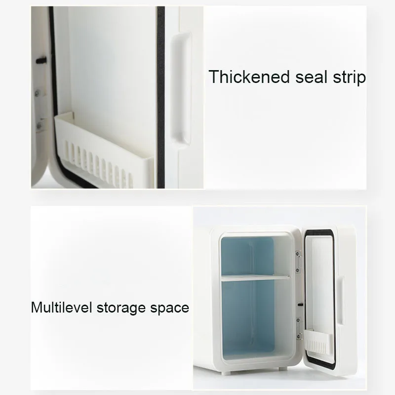 Fabrycznie Nowe Mini Lusterko Kosmetyczne Lodówka - Przenośna Lodówka z Zamrażarką do Sypialni, Osobisty Organizer na Kosmetyki do Makijażu ​