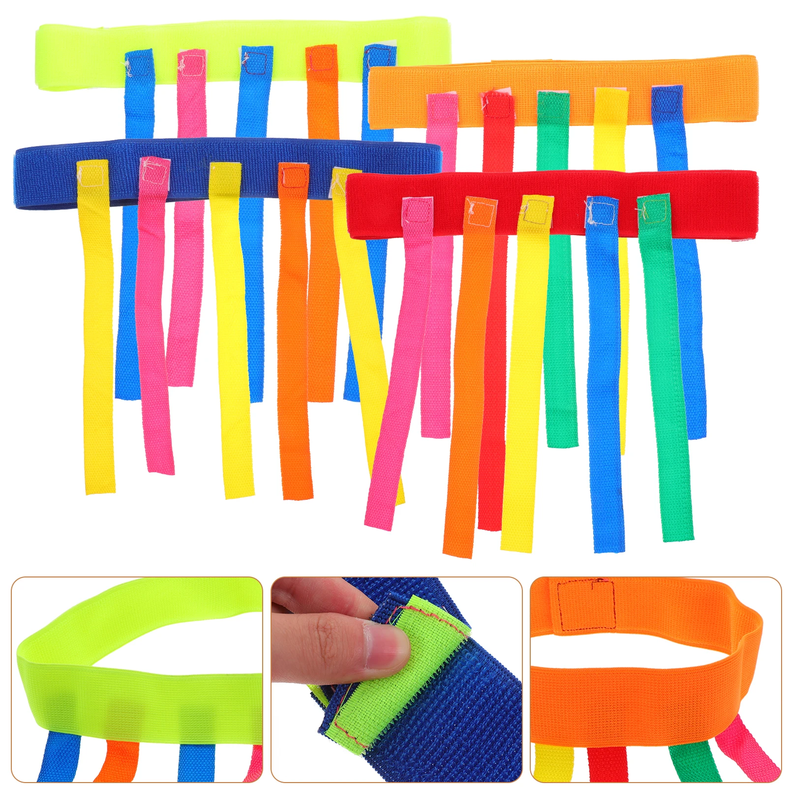 4pcs Tail Pulling Game Props Kids Catch Toy Belts Funny Sports Games Oxford Fabric Safe Toys