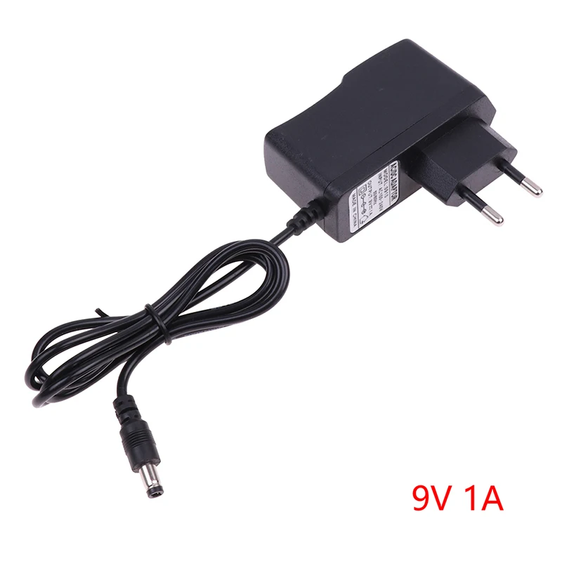 1pc AC DC 9V 1000ma Power Adapter Supply EU Plug Reverse Polarity Charger Adaptor AC 100V-240V Converter Negative Inside Switch