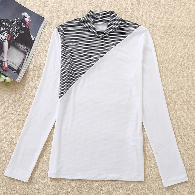 New Golf Women's Thin Ice Silk Long Sleeve Breathable Sun Protection High Neck Stretch T-Shirt