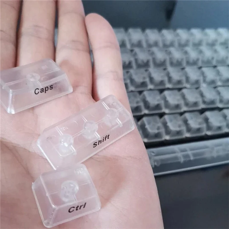 Geen Gegraveerd Leeg Keycaps Stickers Aanpassen Gamer Mechanische Toetsenbord Kant Gegraveerd Engels Brief Type Sticker Clear Key Cap