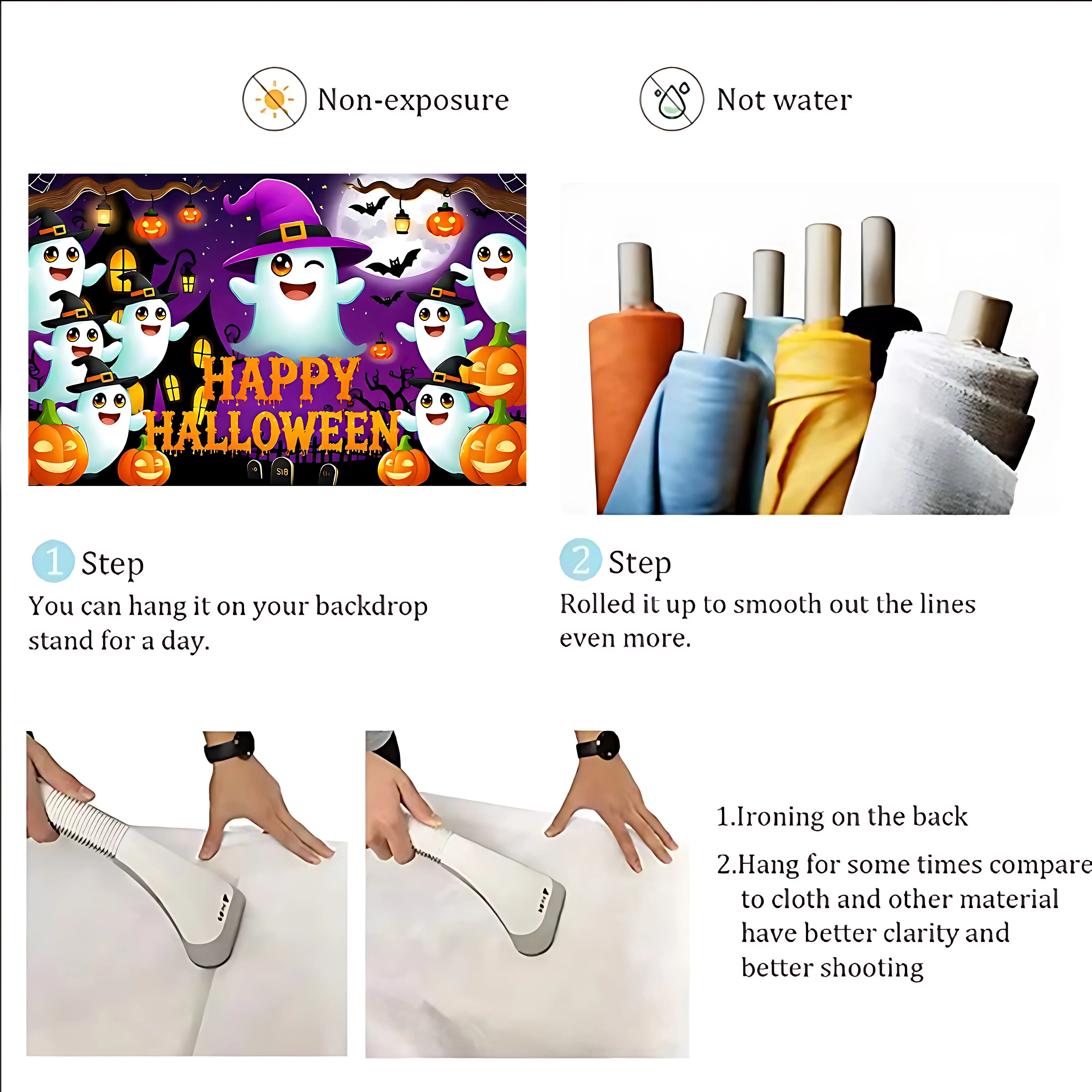 Happy Halloween Party Decoration Background Cartoon Horror Night Moon Ghost Pumpkin Birthday Party Backdrop Baby Shower Supplies