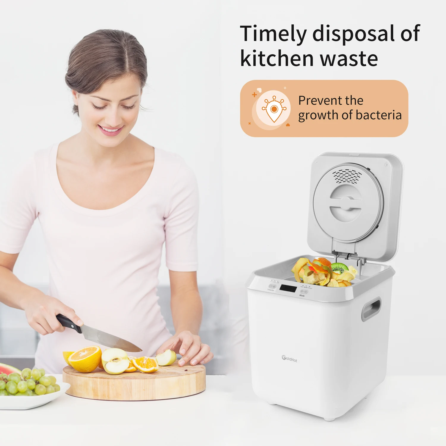 

Электрический измельчитель пищевых отходов 2025/композитор, новый наружный источник питания с функцией партии подачи и отображением времени обработки