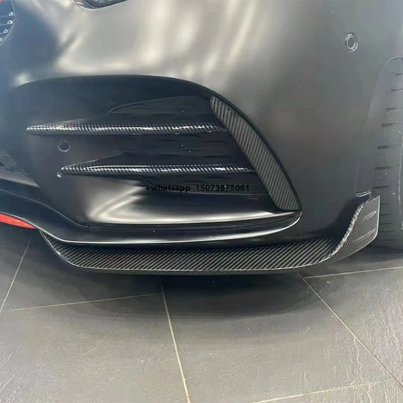 Paktechz Dry Carbon Fiber Parts Body Kit Front Corner Splitter for W177 a Class Sport A35 Hatchback Sedan