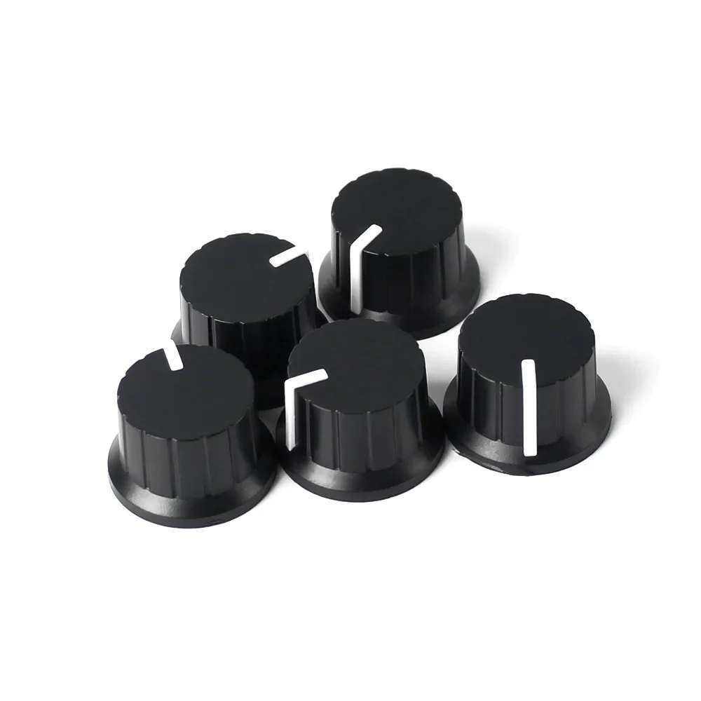 WH148 24x15mm 5PCS White Potentiometer Plastic Knob Cap Plum Blossom Axis Volume Control Knobs for Encoder Diy Kit Set