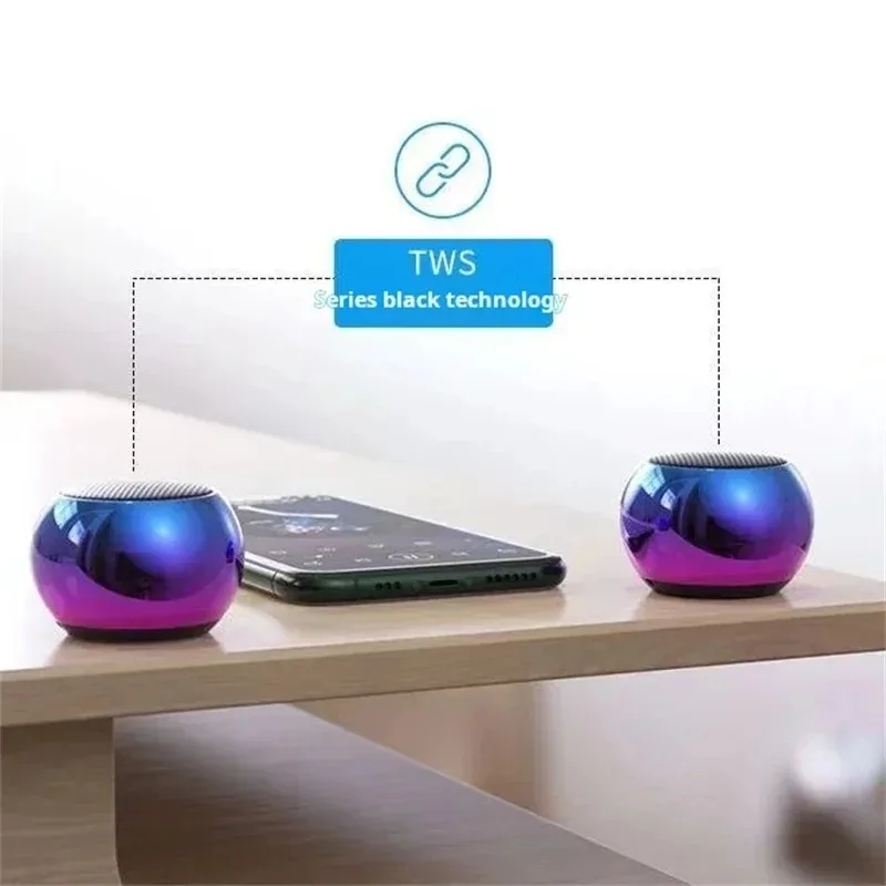 미니 금속 블루투스 스피커 패션 라운드 WirelessSpeaker 야외 BT 서브 우퍼 스피커 스피커 상자 홈 Iphone Xiaomi