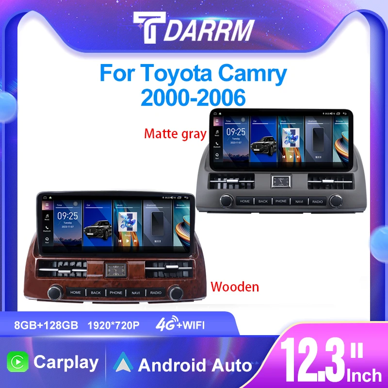 TDARRM 12.3inch Car Radio For Toyota 2000-2006 Camry Android 12 Car Radio Multimedia Video Player DVD Head Unit Carplay GPS