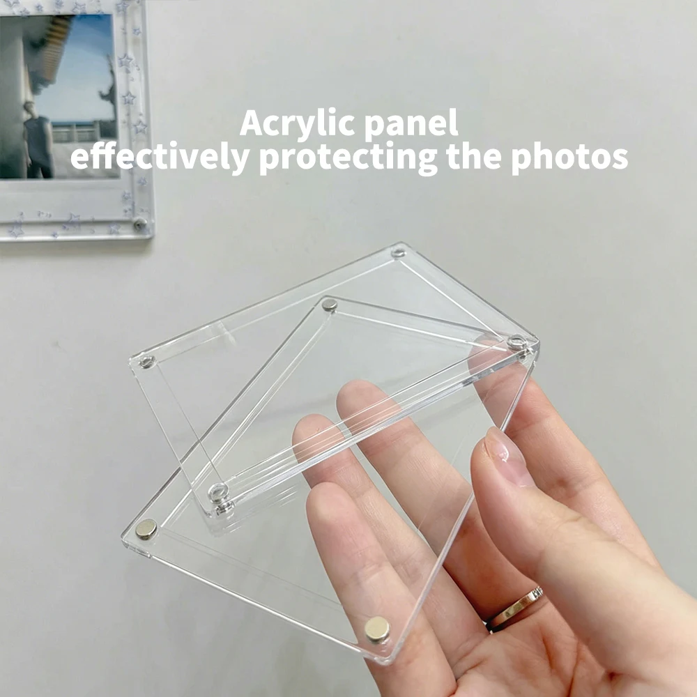1/4/8/Piece/Set Magnetic Photo Frames, Refrigerator Magnets, Magnets, Refrigerator Magnet Set, Acrylic Photo Frames, Polaroid Mini Photo Frames, 3inch Photo Frames, DIY Combination, Photo Wall, Photo Frame Set