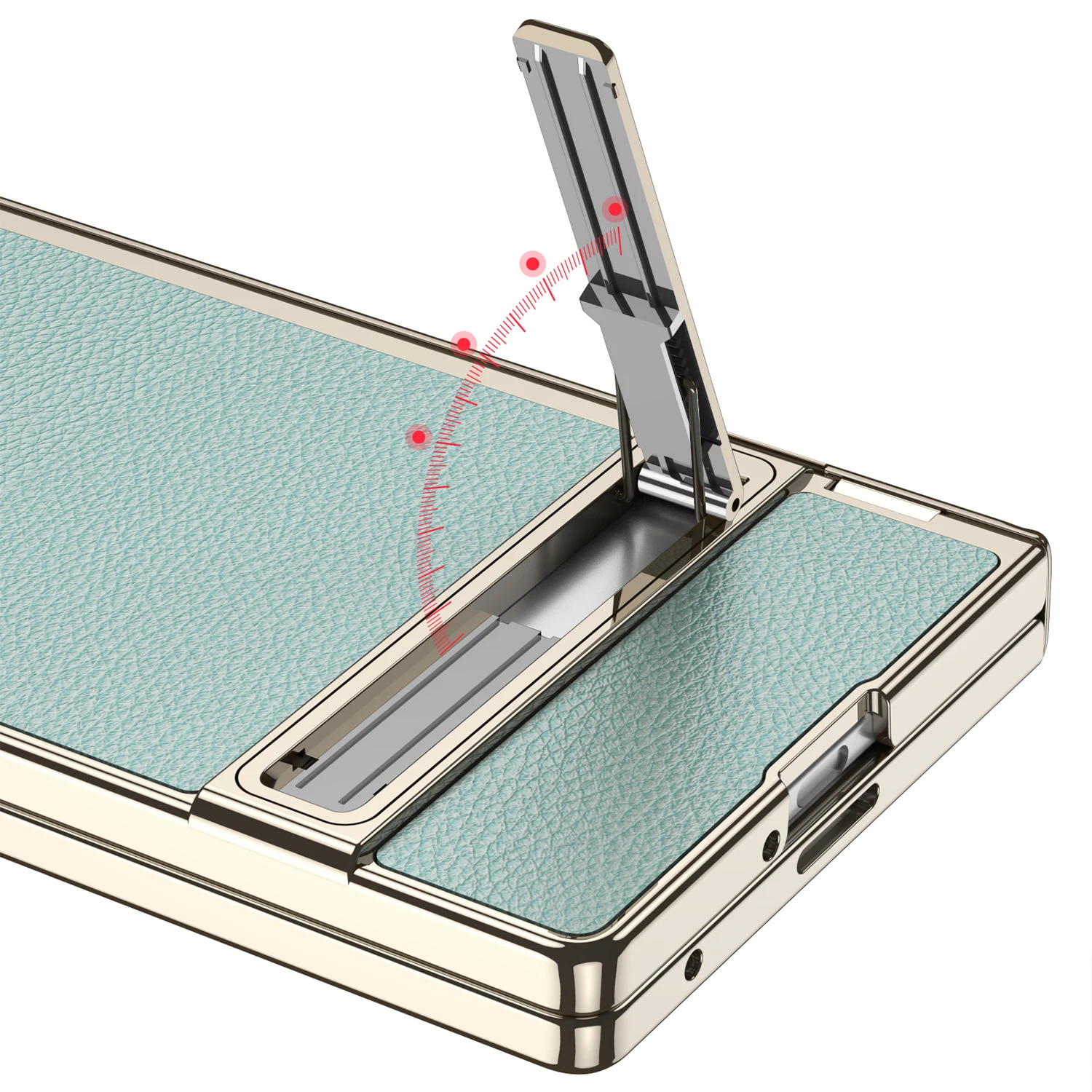 Magnetyczne etui z zawiasem i skórzanym uchwytem do Samsunga Galaxy Z Fold 7, z ramką ochronną na przedni ekran ze szkła hartowanego do Galaxy Z Fold7. — zdjęcie produktu 5