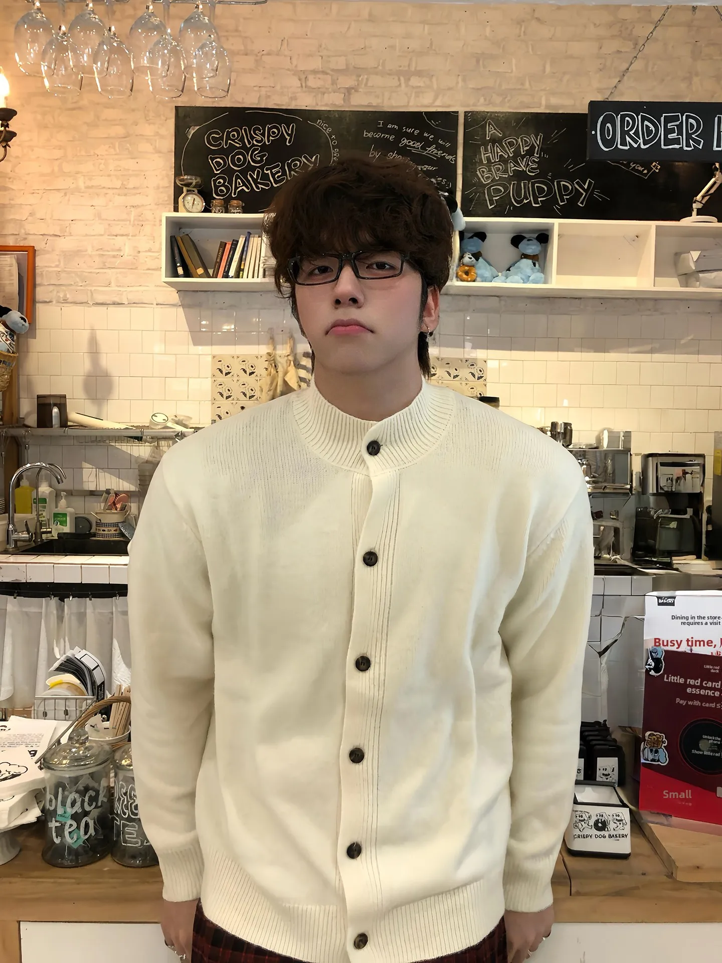 

Мужской кардиган Cleanfit светло-бежевого цвета: мягкий, уютный, в американском стиле, для осени, вязаная верхняя одежда