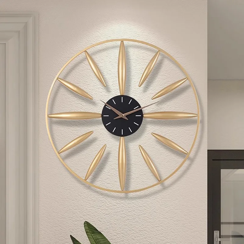 Modern Large Wall Clocks Luxury Nordic Restaurant Creative Wall Watch Aesthetic Design Horloge Murale Living Room Decoration