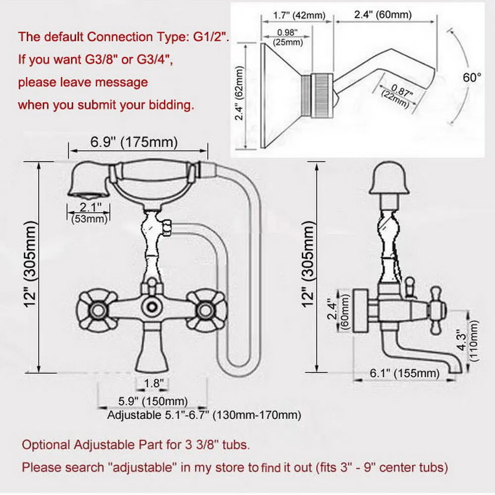 Bathtub Faucets Polished Chrome Brass Bathroom Faucet Mixer Tap Wall Mounted Hand Held Shower Head Kit Shower Faucet Sets Lna715