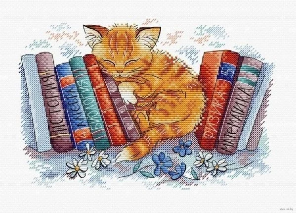 

M.P.Studio_ M239 cats in books 32-25 Embroidery,DIY 14CT Unprinted Arts Cross stitch kits Set Cross-Stitching Home Decor