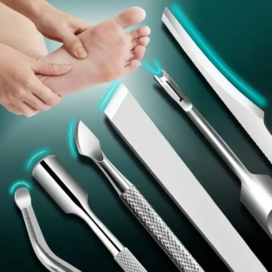 5/6PCS Professional Stainless Steel Ingrown Toenail Clipper Set -Precision Podiatry Tools for Dead Skin Trimming & Pedicure Care