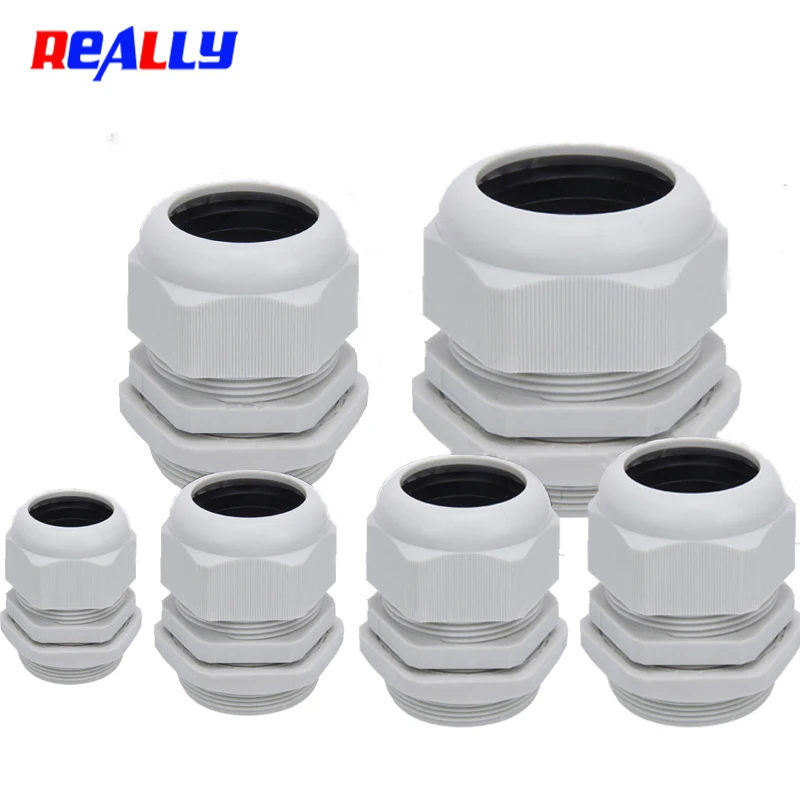Waterproof Cable GlanId IP68 PG16 19 21 25 293648Wire Cable CE White Waterproof Nylon Plastic Cable Gland Connector High Quality
