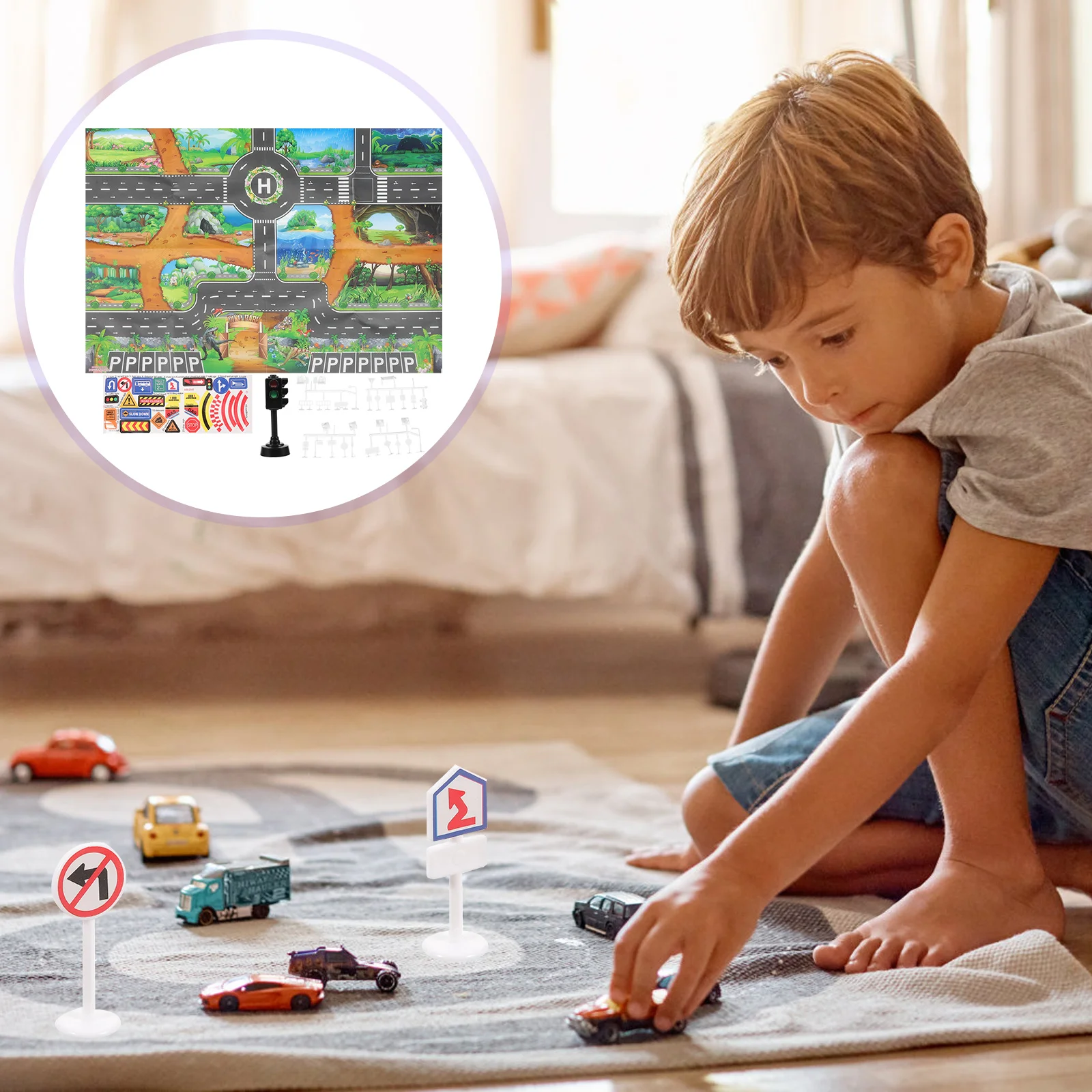 

1Set Mini Road Sign Street Traffic Signal Educational Play Set Creative Early Learning for Children Traffic Sign Models