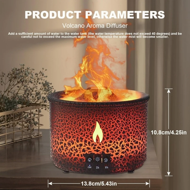 Máy làm ẩm núi lửa 27RB 360ml Hoạt động yên tĩnh hoạt động không khí làm ẩm ABS