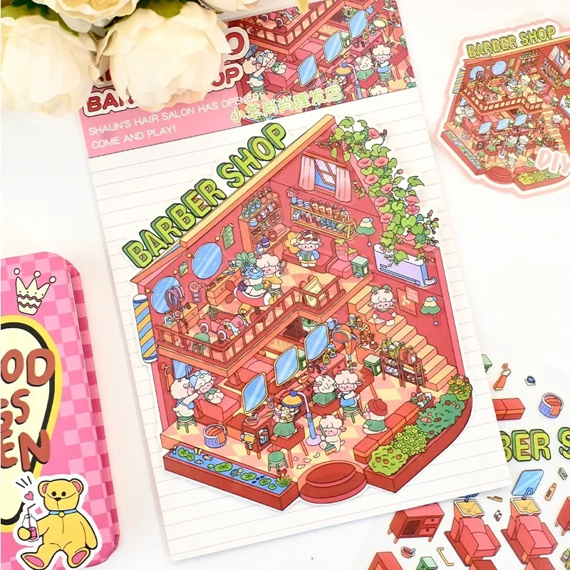 Regalo para adultos y niños, juguetes clásicos, pegatinas de casa en miniatura 3D, Kit de artesanía de paisajismo creativo DIY, actividad divertida para aliviar el estrés