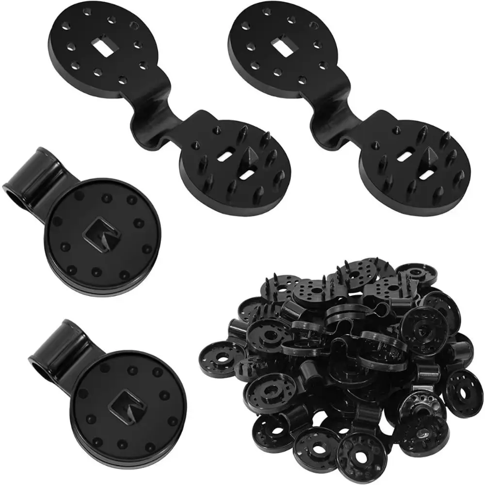 50Pcs Round Shade Cloth Plastic Clips Reusable Accessory Fabric Fix Clamps Black Sun Shade Net Clips for Vegetable Greenhouse