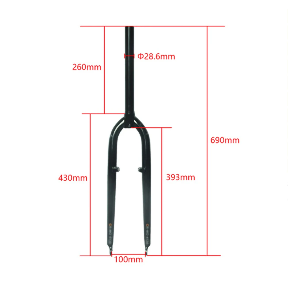 26/27.5ER DARKROCK CM-3 /CM-5 Cr-Mo Steels Front Fork 28.6mm DISC and V Brake MTB Rigid Fork Mountain Bikes Parts Matt Glossy