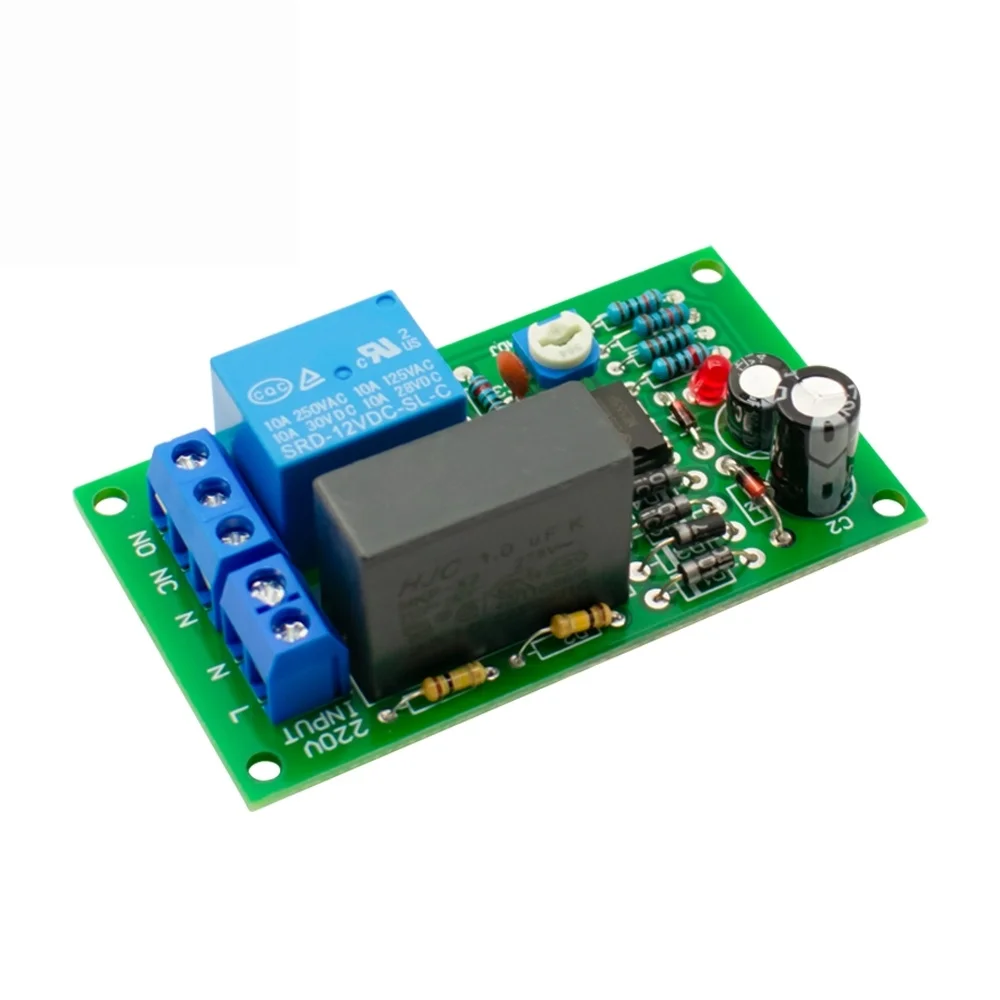 Interruptor  retardo  disparo AC 220V, módulo  relé  temporizador  encendido y apagado, caja  relés ajustables PLC, kit  accesor